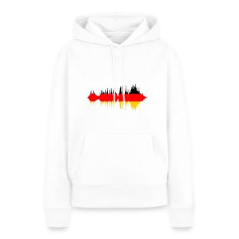 Drapeau de l’Allemagne Drapeau allemand utilisé Look Homeland - Sweat à capuche Premium bio Femme - blanc - Devant - Julia (174cm)