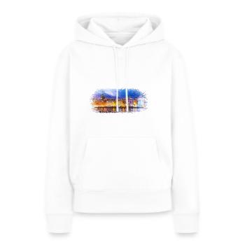 Stockholm Suède - Sweat à capuche Premium bio Femme - blanc - Devant - Julia (174cm)