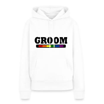 Groom - Sweat à capuche Premium bio Femme - blanc - Devant - Julia (174cm)