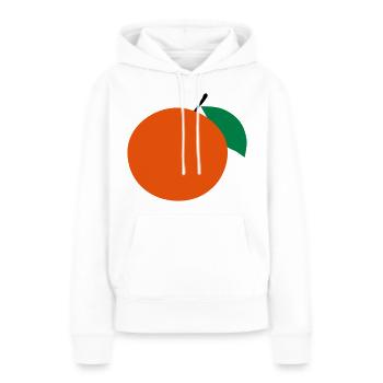 orange - Sweat à capuche Premium bio Femme - blanc - Devant - Julia (174cm)