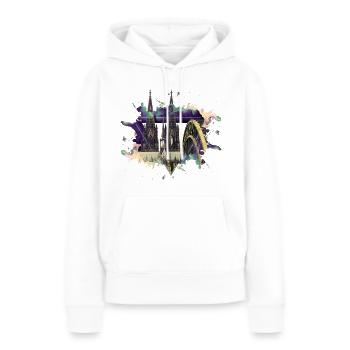 Cologne Cathédrale de Cologne Allemagne Ville Skyline Splash - Sweat à capuche Premium bio Femme - blanc - Devant - Julia (174cm)