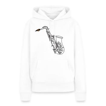 Saxophon Zeichnung - Frauen Premium Bio Hoodie - Weiß - Vorne - Julia (174cm)