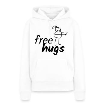 Câlins gratuits - Sweat à capuche Premium bio Femme - blanc - Devant - Julia (174cm)