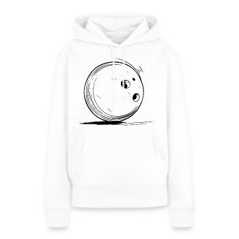 Bowlingkugel Zeichnung - Frauen Premium Bio Hoodie - Weiß - Vorne - Julia (174cm)