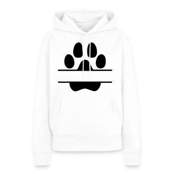 Hundepfoten Namensschild - Frauen Premium Bio Hoodie - Weiß - Vorne - Julia (174cm)
