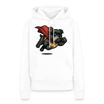 Heroischer Bulldoggen-Umhang - Frauen Premium Bio Hoodie - Weiß - Vorne - Julia (174cm)