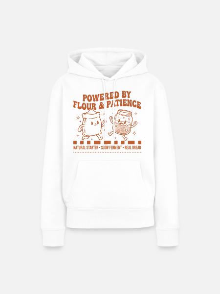 Sauerteigbrot-Backer angetrieben von Mehl - Frauen Premium Bio Hoodie - Weiß