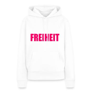FREIHEIT - Frauen Premium Bio Hoodie - Weiß - Vorne - Julia (174cm)