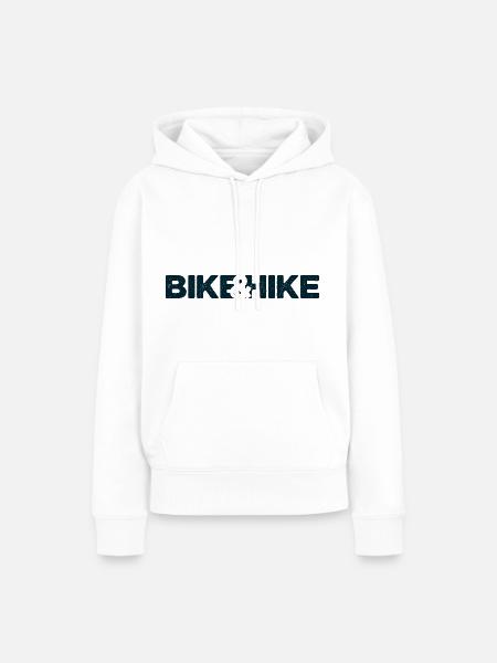 BIKE&HIKE dunkelblau - Frauen Premium Bio Hoodie - Weiß