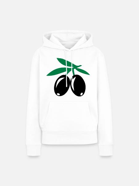 Oliven - Frauen Premium Bio Hoodie - Weiß