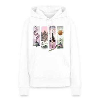 Aquarelle Méditation Aquarelle Yoga - Sweat à capuche Premium bio Femme - blanc - Devant - Julia (174cm)