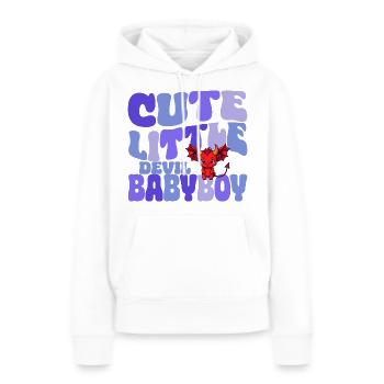 Babyboy - Petit Diable mignon - Sweat à capuche Premium bio Femme - blanc - Devant - Julia (174cm)