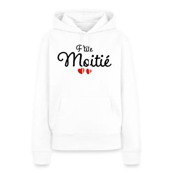 Petite Moitié Humour Surnom Affectueux Femme - Sweat à capuche Premium bio Femme - blanc - Devant - Julia (174cm)