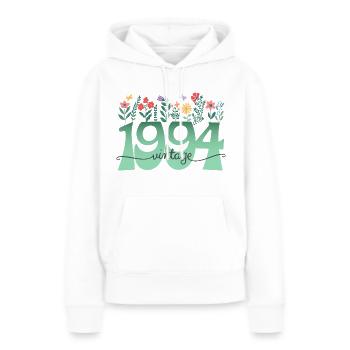 Motiv Blumen 1994 Geburtstagsfeier Frau 30 Jahre - Frauen Premium Bio Hoodie - Weiß - Vorne - Julia (174cm)