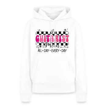 Guitare Musicienne Maman Guitariste - Sweat à capuche Premium bio Femme - blanc - Devant - Julia (174cm)