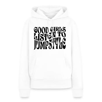 Filles Écoutent De La Jumpstyle EDM - Sweat à capuche Premium bio Femme - blanc - Devant - Julia (174cm)
