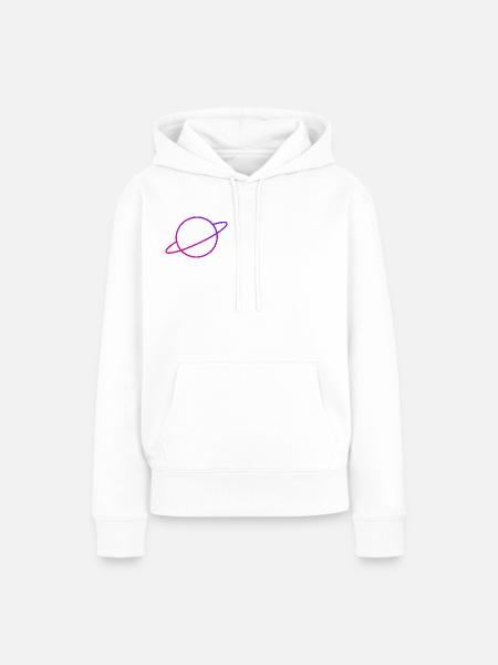 Planet Rot-Blau - Frauen Premium Bio Hoodie - Weiß