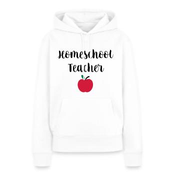 Homeschool Teacher - Sweat à capuche Premium bio Femme - blanc - Devant - Julia (174cm)