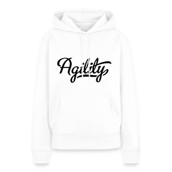 Agility - Frauen Premium Bio Hoodie - Weiß - Vorne - Julia (174cm)