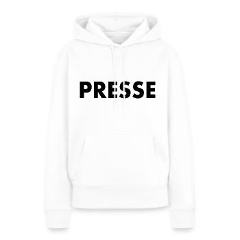 Presse - Sweat à capuche Premium bio Femme - blanc - Devant - Julia (174cm)