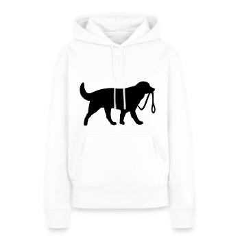 Chien en laisse - Sweat à capuche Premium bio Femme - blanc - Devant - Julia (174cm)