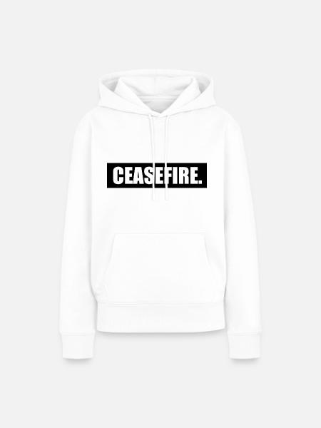 Ceasefire - Frauen Premium Bio Hoodie - Weiß