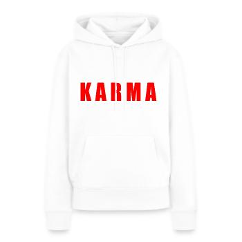 Karma - Sweat à capuche Premium bio Femme - blanc - Devant - Julia (174cm)