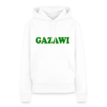 Gazawi gaza - Frauen Premium Bio Hoodie - Weiß - Vorne - Julia (174cm)