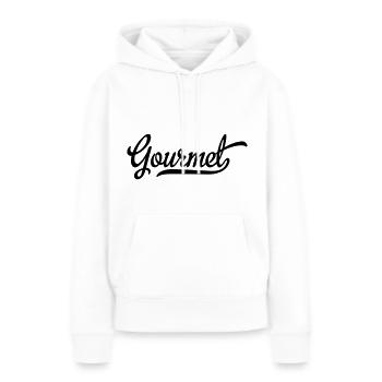 Gourmet - Sweat à capuche Premium bio Femme - blanc - Devant - Julia (174cm)