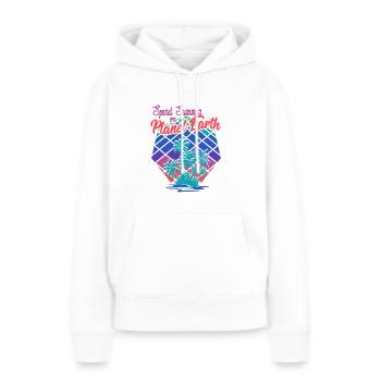 Passez l'été sur la planète Terre! été - Sweat à capuche Premium bio Femme - blanc - Devant - Julia (174cm)