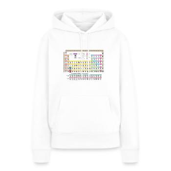 Tableau périodique des éléments Chimiste / Physicien Nerd - Sweat à capuche Premium bio Femme - blanc - Devant - Julia (174cm)
