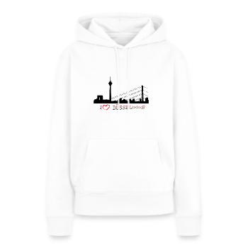 Düsseldorf - Sweat à capuche Premium bio Femme - blanc - Devant - Julia (174cm)
