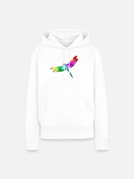 Libelle Polygon Flieger Drache - Frauen Premium Bio Hoodie - Weiß