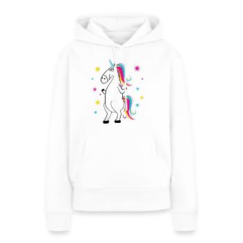 Licorne - Licorne - Licorne - Sweat à capuche Premium bio Femme - blanc - Devant - Julia (174cm)