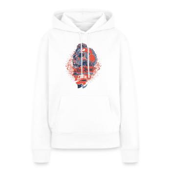 Totenschädel - Frauen Premium Bio Hoodie - Weiß - Vorne - Julia (174cm)
