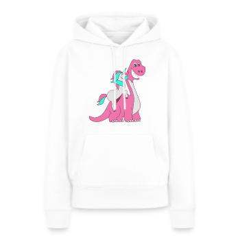 Licorne Dino - Sweat à capuche Premium bio Femme - blanc - Devant - Julia (174cm)