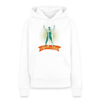 Homme macho de lutte - Sweat à capuche Premium bio Femme - blanc - Devant - Julia (174cm)
