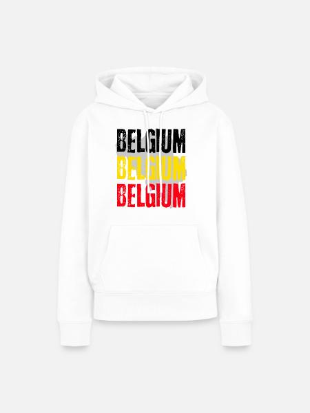 Belgium - Frauen Premium Bio Hoodie - Weiß