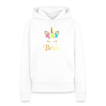 Braut Einhorn mit Gold und Blumen verlobt Geschenk - Frauen Premium Bio Hoodie - Weiß - Vorne - Julia (174cm)