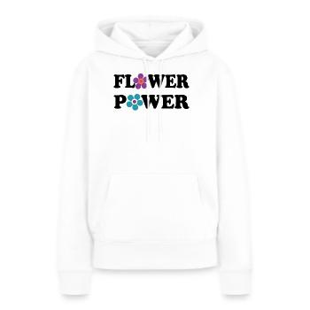 Flower Power Hippie Festival Woodstock des années 60 à 70 - Sweat à capuche Premium bio Femme - blanc - Devant - Julia (174cm)