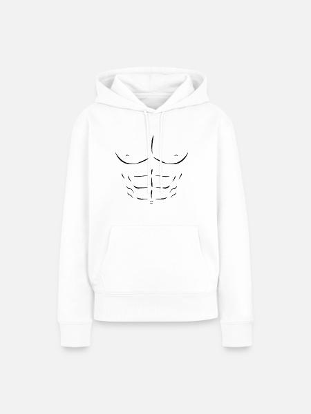Sixpack -white Edition- - Frauen Premium Bio Hoodie - Weiß