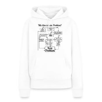Comment résoudre un problème? - Sweat à capuche Premium bio Femme - blanc - Devant - Julia (174cm)