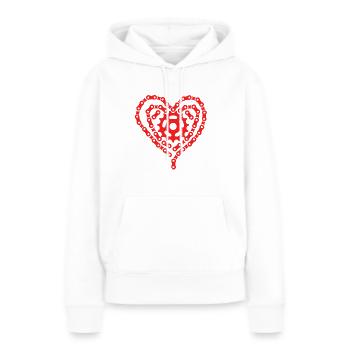 Fahrrad Herz aus Ketten - Frauen Premium Bio Hoodie - Weiß - Vorne - Julia (174cm)