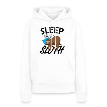 SCHLAFE WIE EIN FAULTIER I SONNTAGSMODUS AKTIV - Frauen Premium Bio Hoodie - Weiß - Vorne - Julia (174cm)