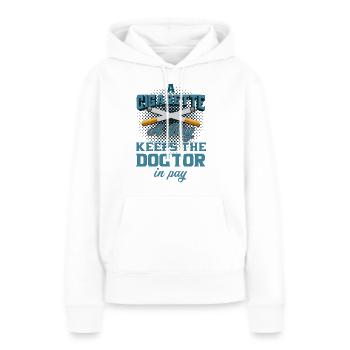 Fumeur fumeur cigarette cadeau - Sweat à capuche Premium bio Femme - blanc - Devant - Julia (174cm)