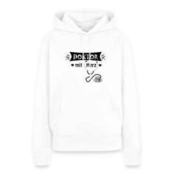 Doktor - Frauen Premium Bio Hoodie - Weiß - Vorne - Julia (174cm)