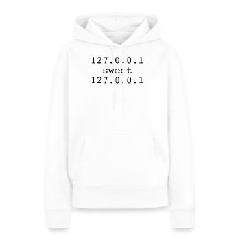 127.0.0.1 douce 127.0.0.1 - Sweat à capuche Premium bio Femme - blanc - Devant - Julia (174cm)