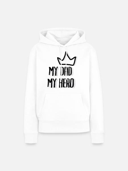 Mein Vater mein Superheld - Frauen Premium Bio Hoodie - Weiß
