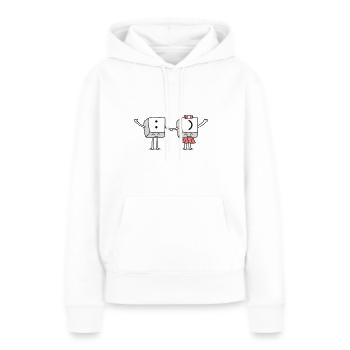 Smile clavier - Sweat à capuche Premium bio Femme - blanc - Devant - Julia (174cm)