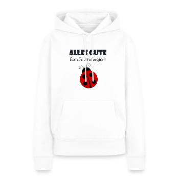 Examens de félicitations coccinelle - Sweat à capuche Premium bio Femme - blanc - Devant - Julia (174cm)